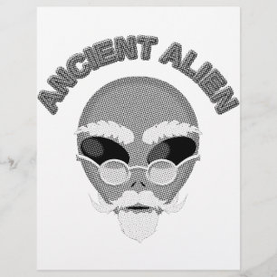 Ancient Alien Head Newsprint
