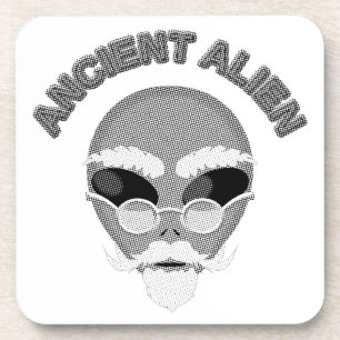 Ancient Alien Head Newsprint Coaster