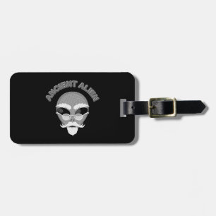 Ancient Alien Head Newsprint Luggage Tag