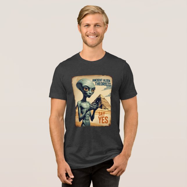 Ancient Alien Pyramid History Tri-Blend Shirt (Front Full)