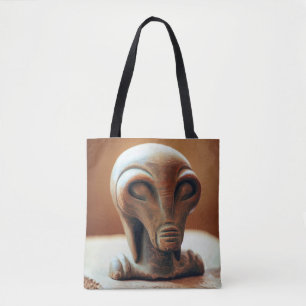 Ancient Alien Statue Tote Bag