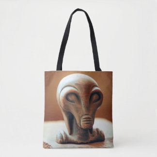 Ancient Alien Statue Tote Bag