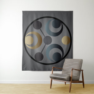Ancient Alien Symbols Gold Crop Circle Tapestry