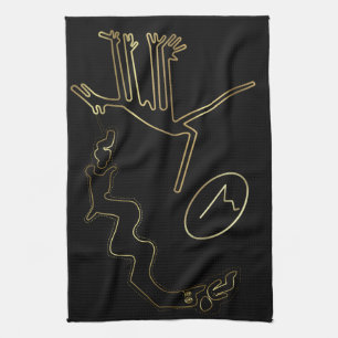 Ancient aliens or tribal art tea towel