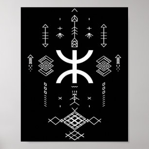 Ancient Amazigh Berber Women Tattoo Poster