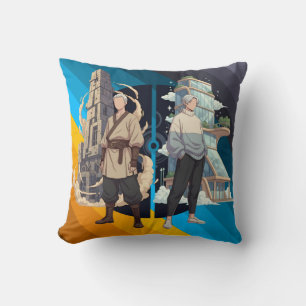 Ancient and Modern Architecture Contrast Art Cushion