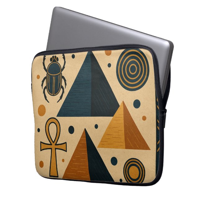 Ancient Ankh Power Laptop Sleeve Geometric (Front Left)