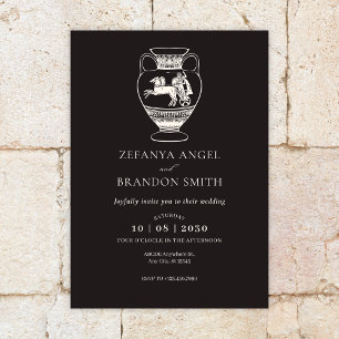 Ancient antique empire vase vintage art invitation