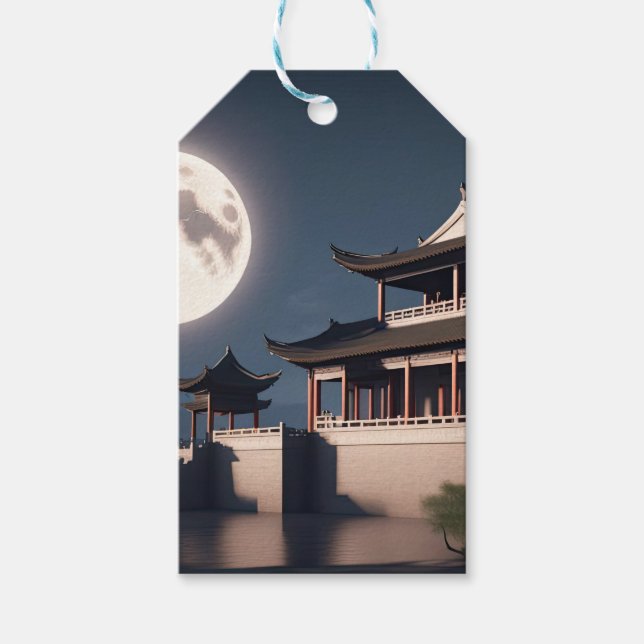 Ancient arrow tower building gift tags (Front)