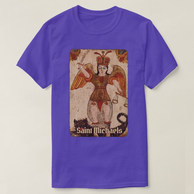 Ancient Art Archangel Saint Michaels T-Shirt (Design Front)