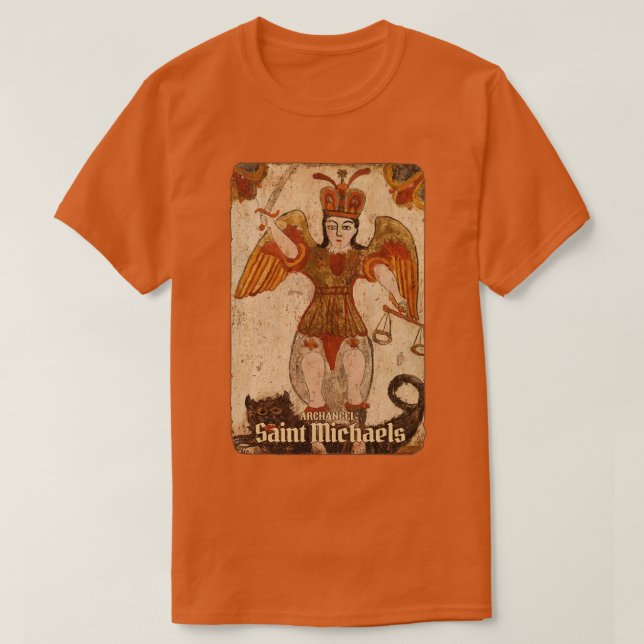 Ancient Art Archangel Saint Michaels T-Shirt (Design Front)
