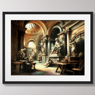 Ancient Art Sculpture Studio Roman Greek Poster