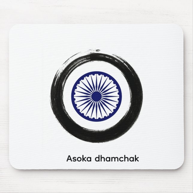 Ancient Asoka Dhamchak Art - Minimalist History Mo Mouse Pad (Front)