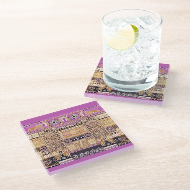Ancient Assyria Glass Coaster (Angled)