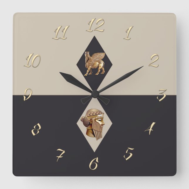 Ancient Assyria Square Wall Clock (Front)