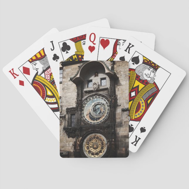 Ancient Astrology Timepiece Clock in Prague Czech Playing Cards (Back)