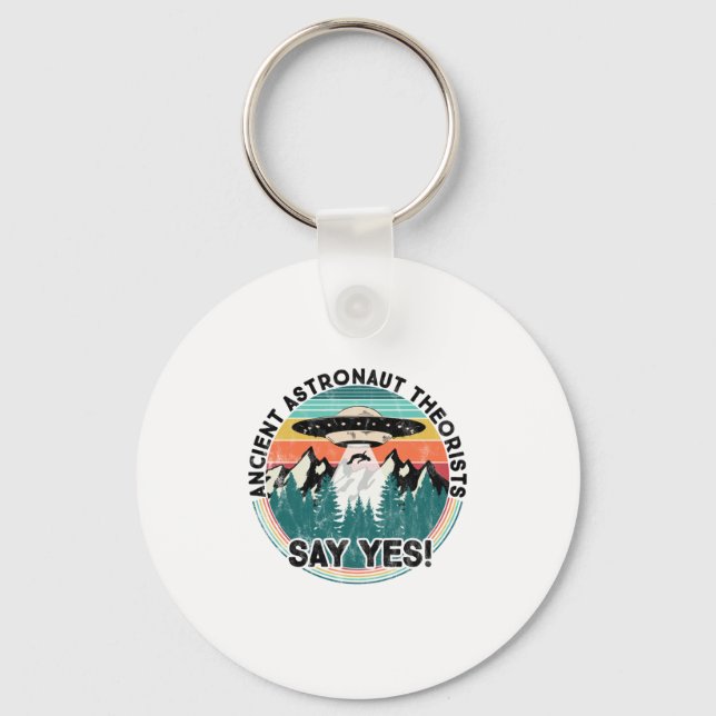 Ancient Astronaut Theorists Say Yes - Aliens Long  Key Ring (Front)
