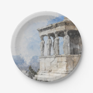 Ancient Athens Greece Ruins Paper Plates 