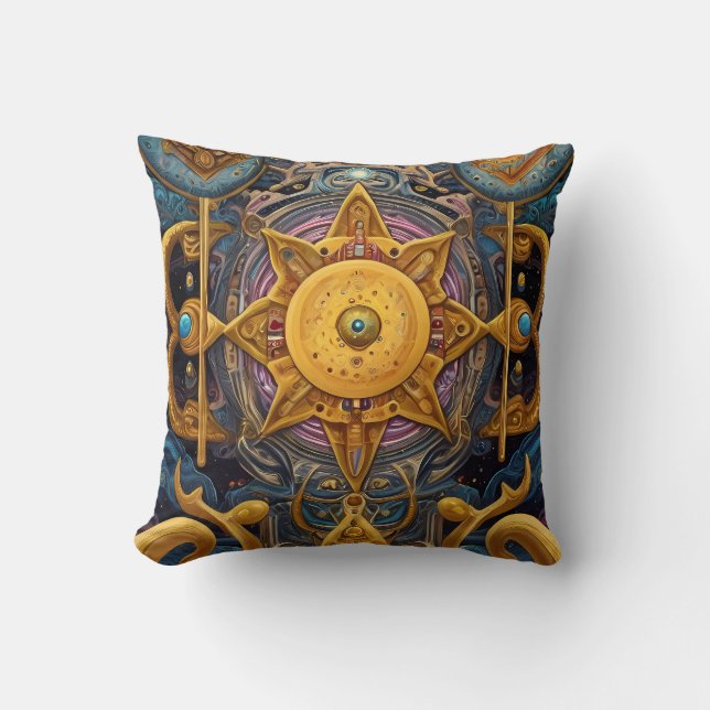 Ancient Aztec & Celtic Abstract mixed symbols  Cushion (Front)