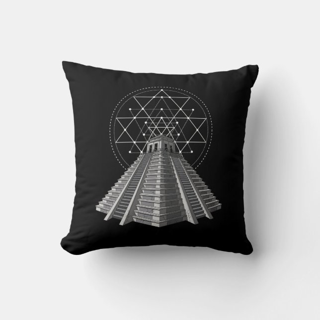Ancient Aztec Pyramid Cushion (Front)