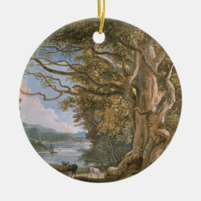 Ancient Beech Tree Ceramic Tree Decoration (Front)