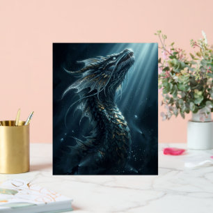 Ancient Bioluminescent Sea Dragon - Mythical Deep  Acrylic Sign