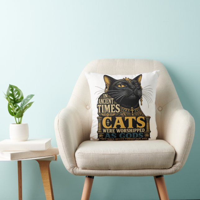 Ancient Black Cat Attitude Cushion (Chair)