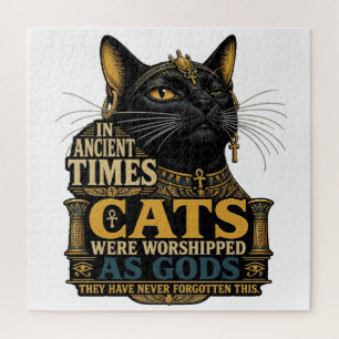 Ancient Black Cat Attitude Jigsaw Puzzle