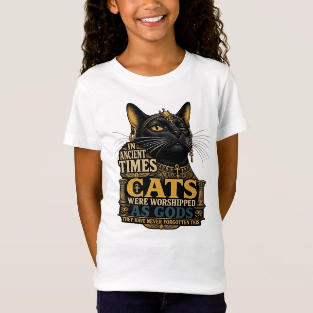 Ancient Black Cat Attitude T-Shirt (Front)
