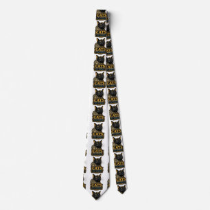 Ancient Black Cat Attitude Tie