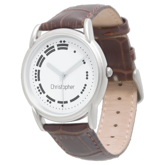 Ancient Black White Mayan Numerals Vector Art Watch (Angled)