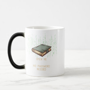 Ancient Book With Binary Code Quote for Tech Geek Magic Mug