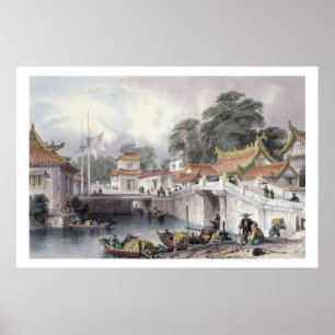 Ancient Bridge over the River at Chapro, c.1850 (c Poster