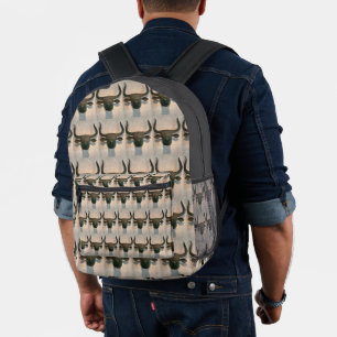 Ancient Bull Printed Backpack