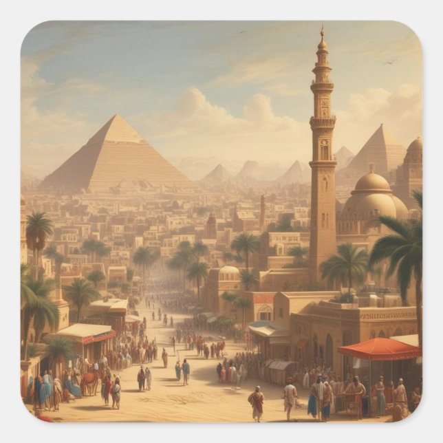 Ancient Cairo Egypt Square Sticker (Front)