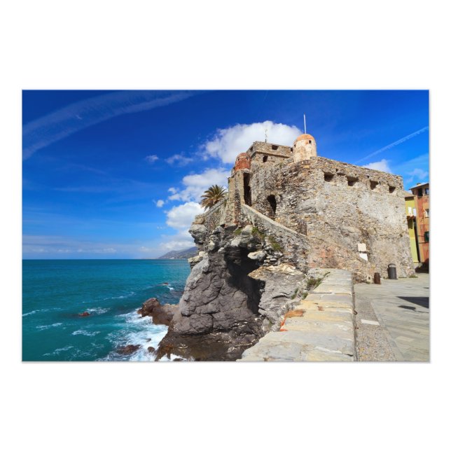 ancient castle in Camogli Photo Print (Front)