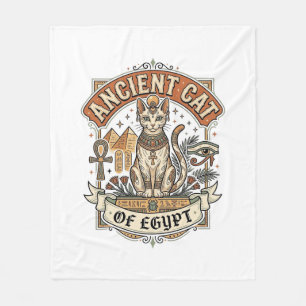 Ancient Cat Of Egypt Cat Ancient Egypt Vintage Vec Fleece Blanket