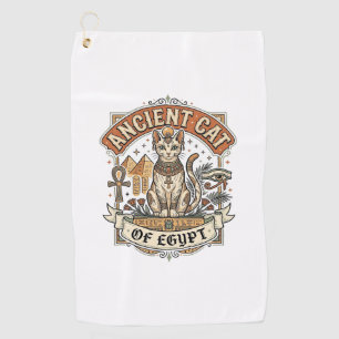 Ancient Cat Of Egypt Cat Ancient Egypt Vintage Vec Golf Towel