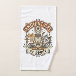 Ancient Cat Of Egypt Cat Ancient Egypt Vintage Vec Hand Towel