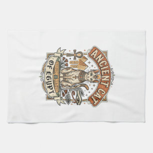 Ancient Cat Of Egypt Cat Ancient Egypt Vintage Vec Tea Towel