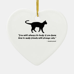 Ancient Cat Proverb Ceramic Tree Decoration