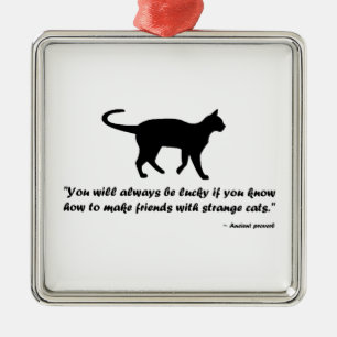 Ancient Cat Proverb Metal Tree Decoration