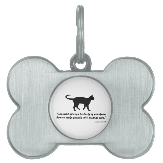 Ancient Cat Proverb Pet ID Tag (Front)