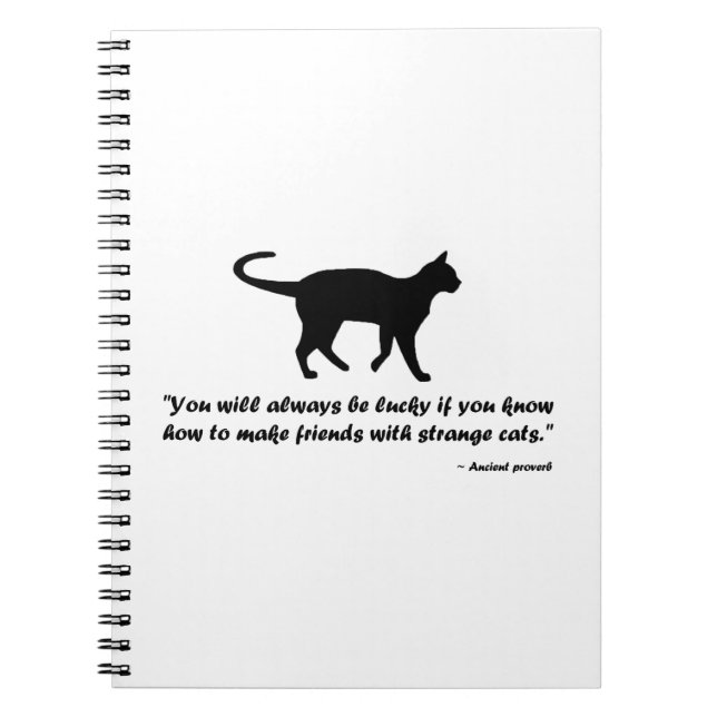 Ancient Cat Proverb Spiral Notebook (Front)