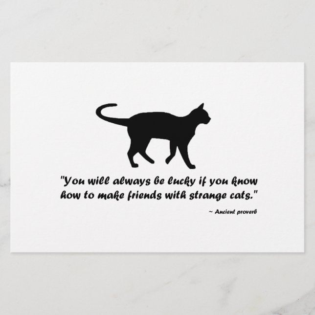 Ancient Cat Proverb Stationery (Front)