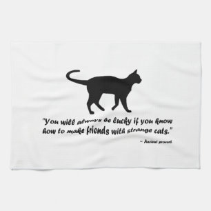 Ancient Cat Proverb Tea Towel