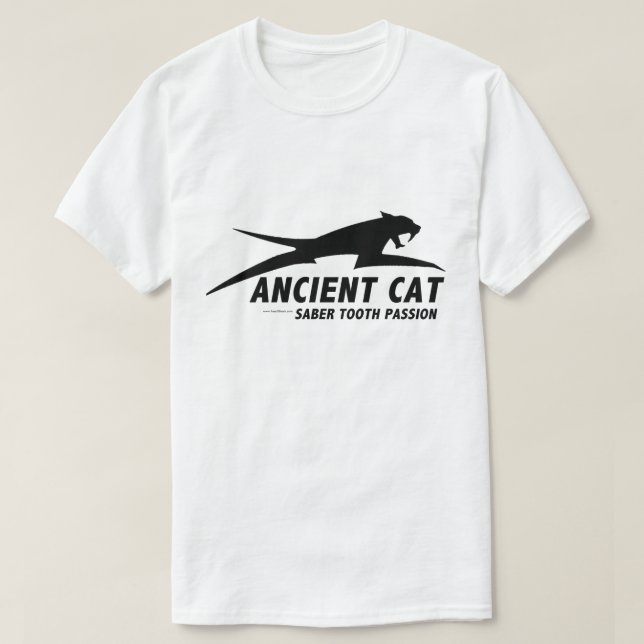 Ancient Cat (Sabre Toothed Cat) Light colour T-Shirt (Design Front)