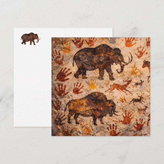 Ancient cave art make your mark graduation card (Front/Back)