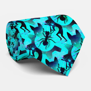 Ancient Cave Symbols in Pop Surrealism Art Tie