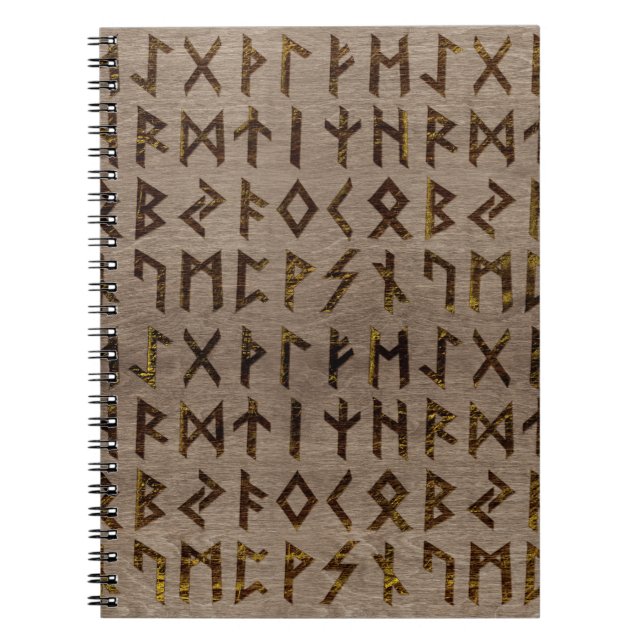 Ancient Celtic Runes  Alphabet pattern Spiral Notebook (Front)